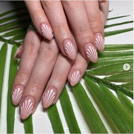 Manicure Monday - Matte Red Pink and White Striped Nails